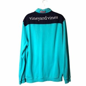 Vineyard Vines Quarter Zip Sweatshirt Blue Teal M